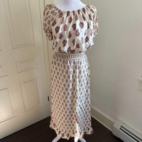 Paisley Print Skirt and Blouse Ensemble by CeCe, Size Small - Picture 1 of 10